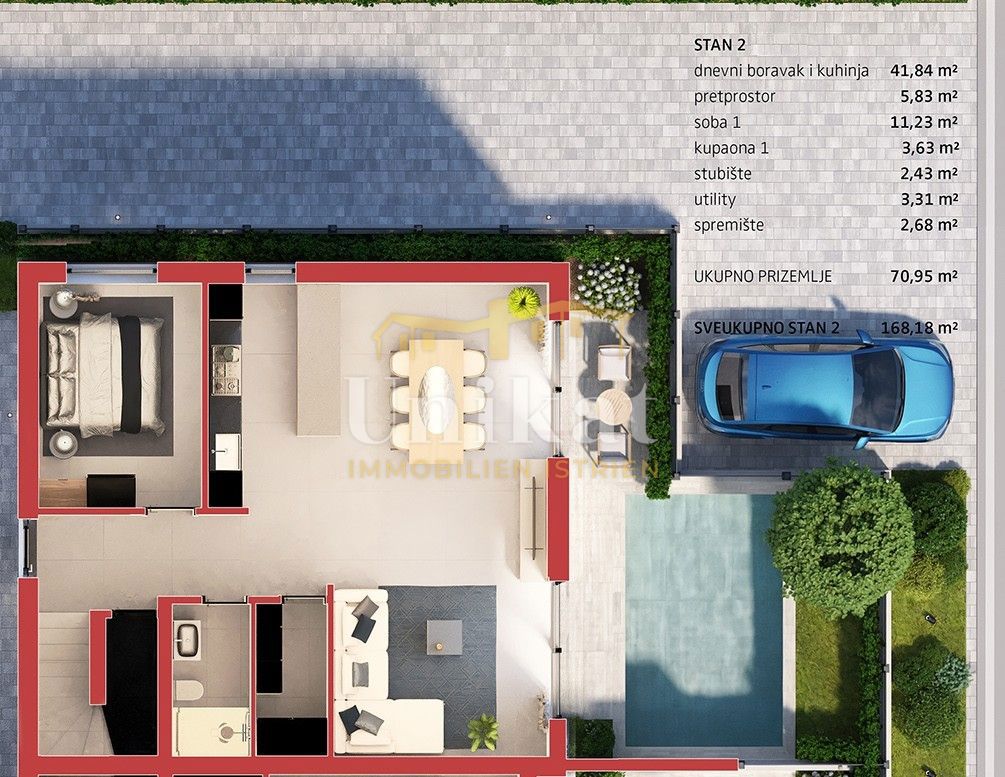 Nuova costruzione: villetta bifamiliare con 4 camere da letto e piscina